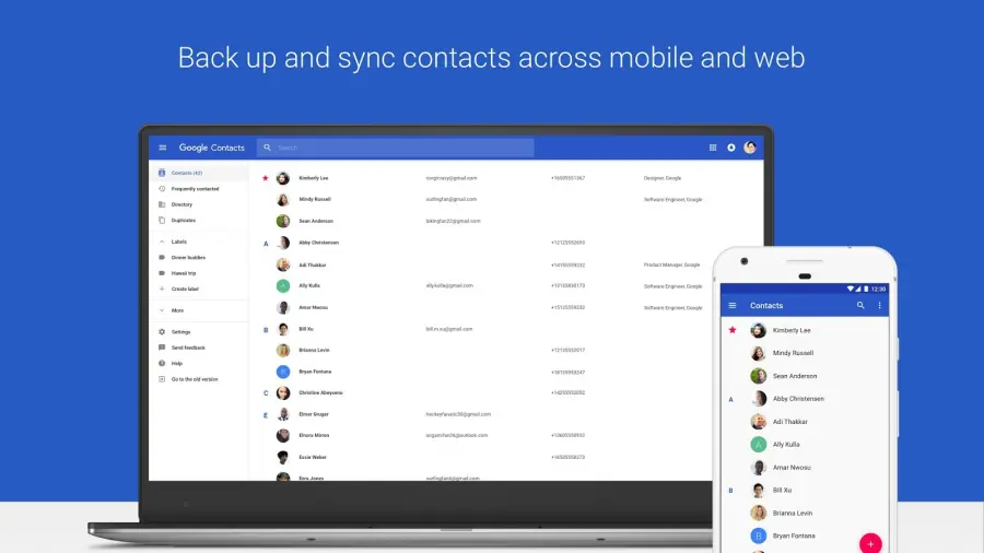 Google Contact si aggiorna con modifiche rilevanti sull'interfaccia utente