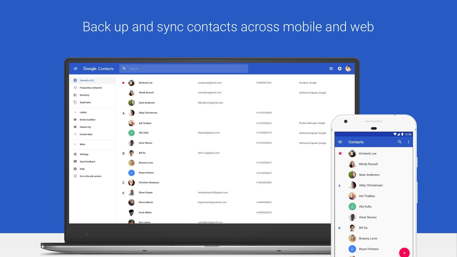 Google Contact si aggiorna con modifiche rilevanti sull'interfaccia utente
