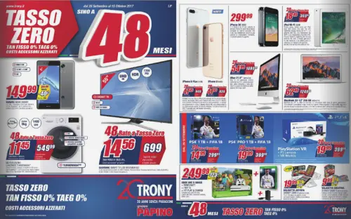 Volantino Trony: Fino al 15 ottobre sconti su smartphone, tablet e console