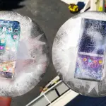 iPhone 8 e Samsung Galaxy Note 8 in uno strambo Drop test: prima congelati e poi lanciati sull'asfalto