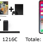1200€ a disposizione, cosa scegliere tra iPhone X ed un nuovo TV compreso di console e Soundbar?