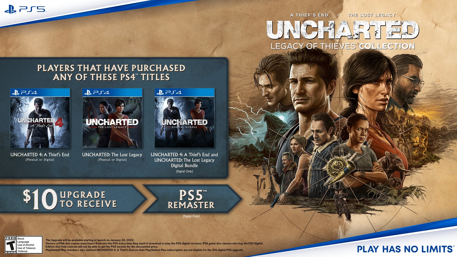 Uncharted: L'eredità dei ladri arriverà a gennaio su PS5, su PC 