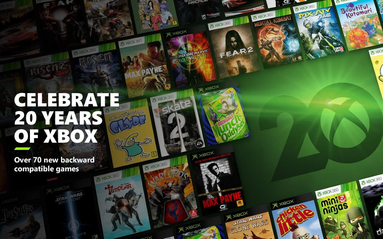 Xbox One e Series X/S: oltre 70 giochi retrocompatibili per il 20° anniversario