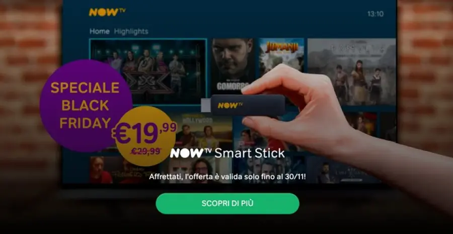 NOW TV Smart Stick è in offerta per il Black Friday