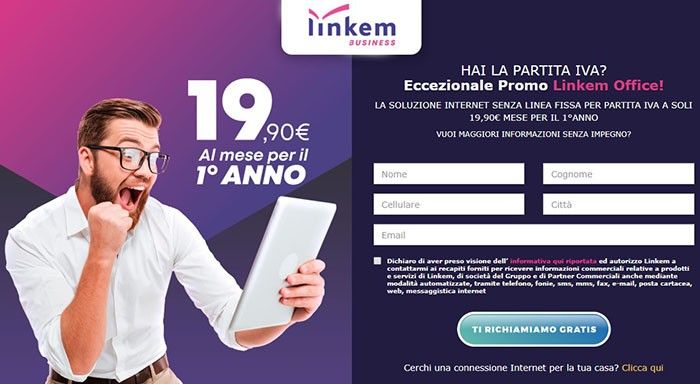 Linkem: disponibile la promo Office con internet a 19,90 Euro per 12 mesi