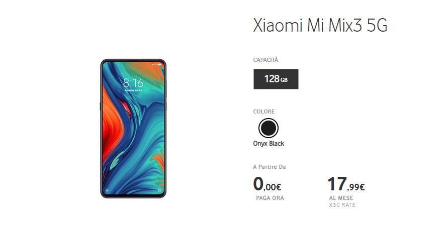 Come avere Xiaomi Mi MIX 3 5G con Vodafone a meno di 20 euro al mese