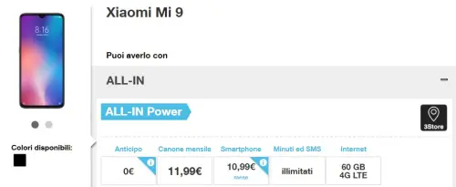 Come avere Xiaomi Mi 9 con Tre a meno di 11 euro al mese