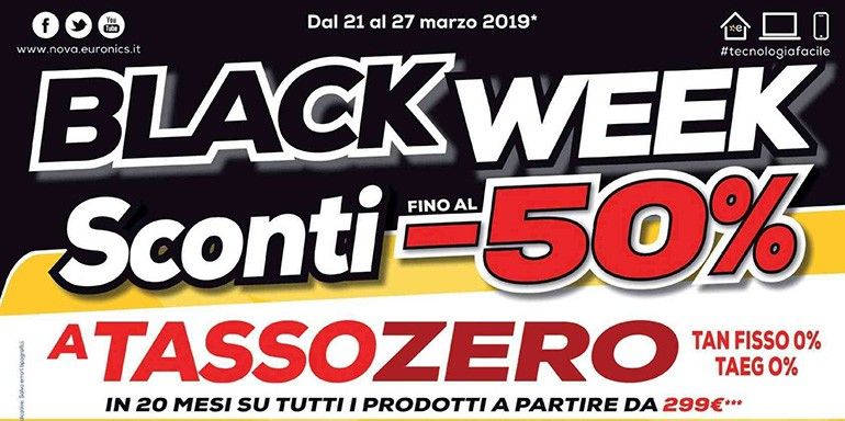 Nuovo volantino Euronics: Ecco la Black Week