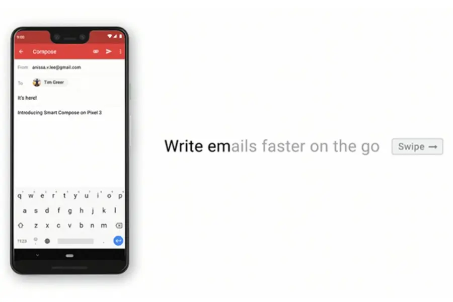 Smart Compose arriva su Gmail mobile a partire dal Pixel 3