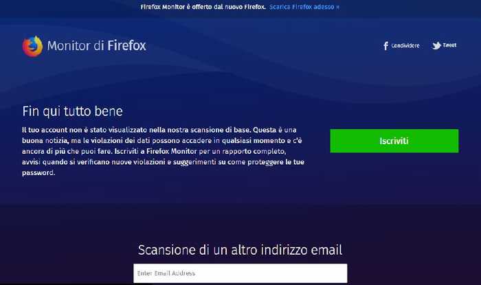 Firefox Monitor: verifica se i tuoi account sono stati compromessi
