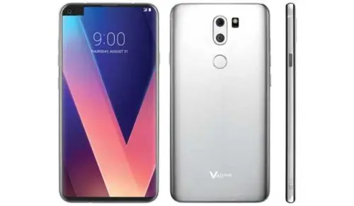 LG V40 ThinQ eccolo in un render con una tacca laterale