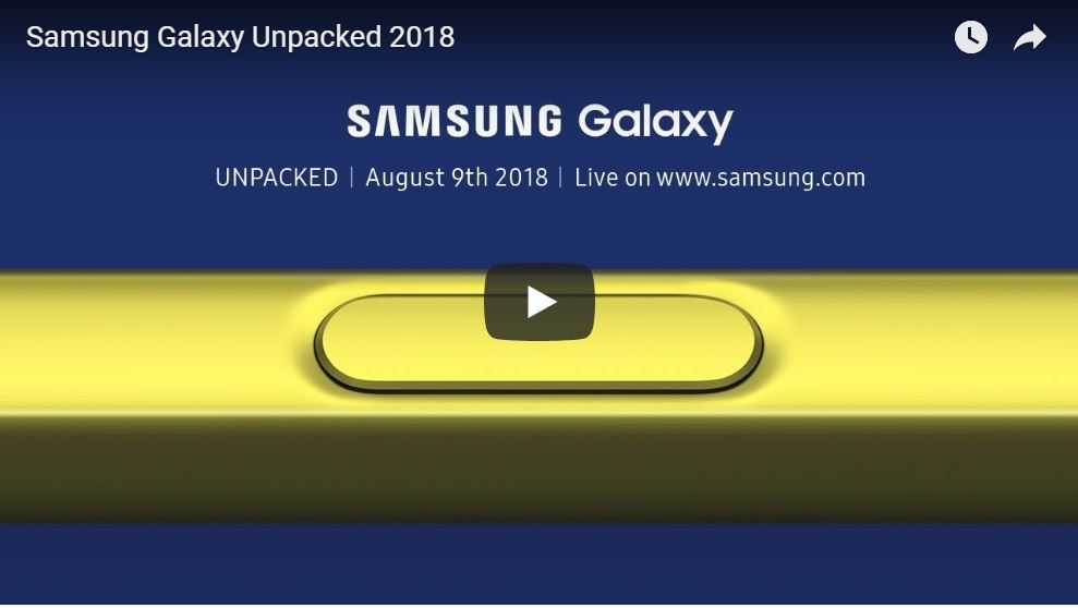 Galaxy Note 9 livestream: Segui l'evento da qui
