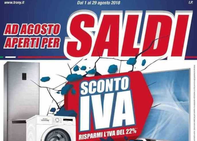 Volantino Trony: ad agosto straccia la concorrenza con lo sconto sull'IVA.
