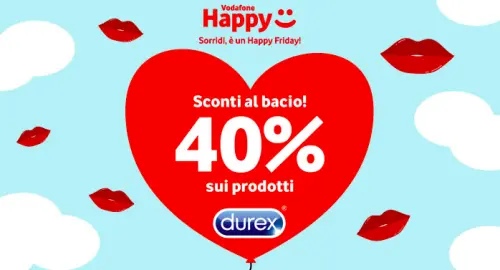Vodafone Happy vi regala uno sconto durex in occasione della giornata del bacio