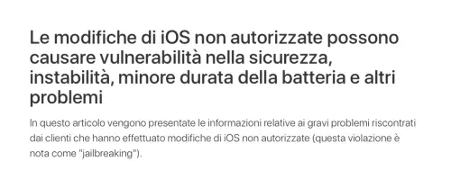 Apple invita gli utenti a non eseguire il Jailbreak su iPhone