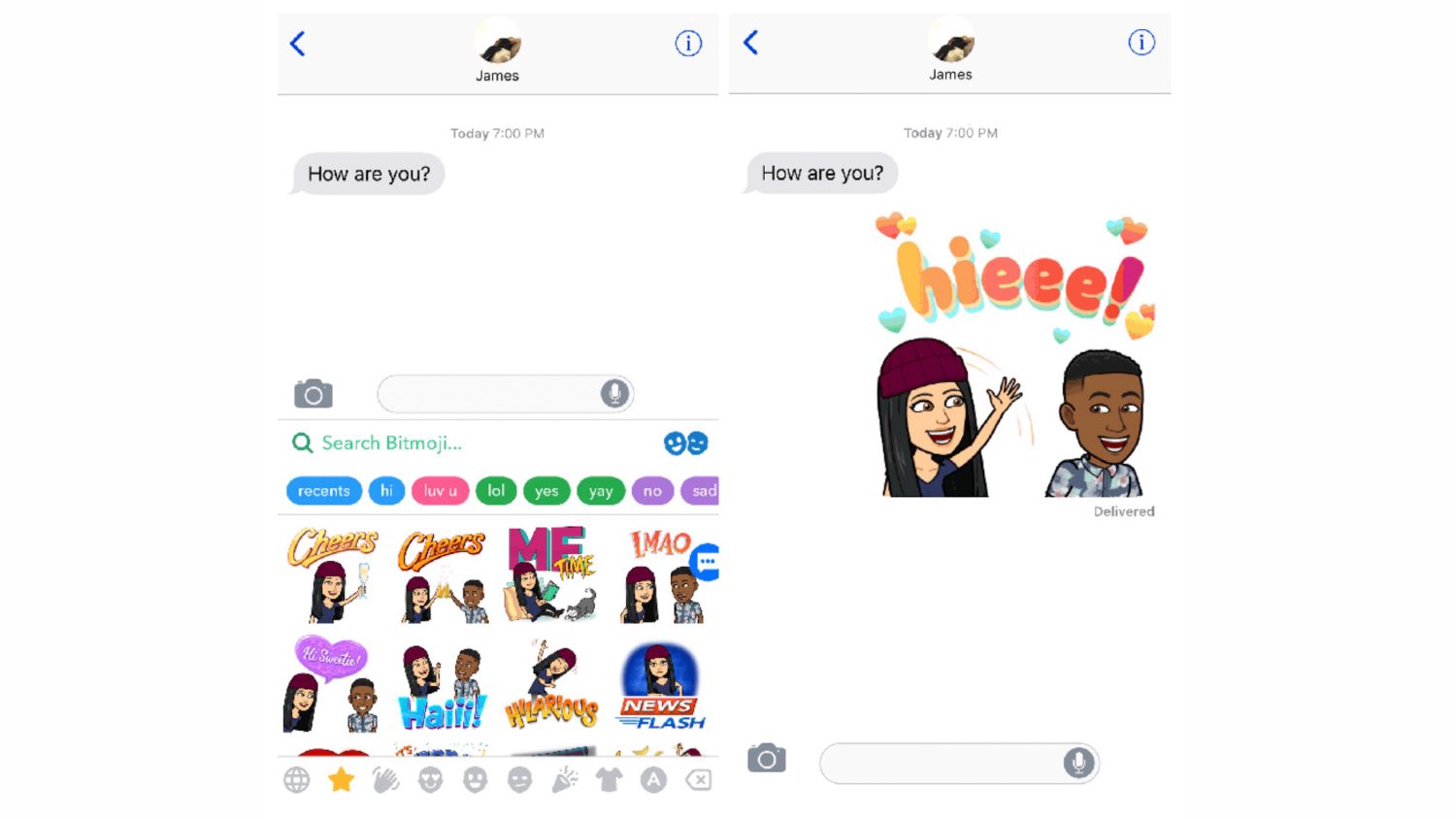 Le Bitmoji di Snapchat ora si condividono con tutti i servizi di messaggistica su iOS