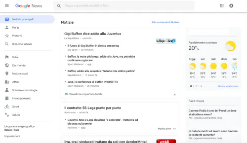 Il nuovo Google News arriva anche sul web