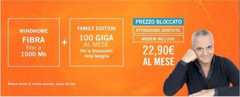 Wind Home Fibra con sim dati inclusa, prezzo speciale solo on line