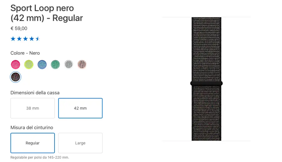 Il cinturino sport loop di Apple Watch è ora disponibile in versione 