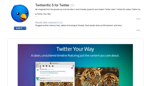 Twitter per Mac non c'è più? Twitterrific ne approfitta
