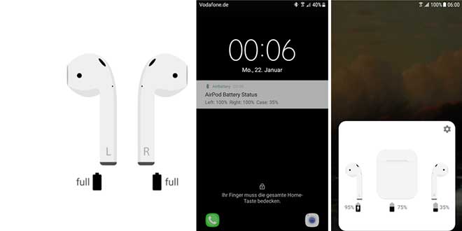 AirBattery, l'app per vedere su Android la batteria residua delle AirPods
