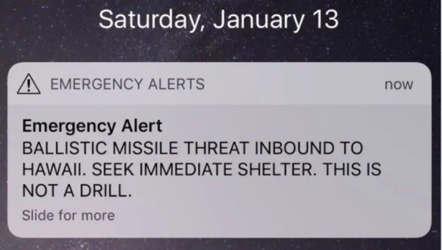 Apple avverte le Hawaii riguardo un missile balistico in arrivo, ma è un errore