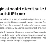 Apple si scusa per il caso batterie anche sul sito italiano