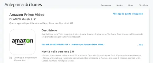 Apple TV ha ora la sua app di Amazon Prime Video