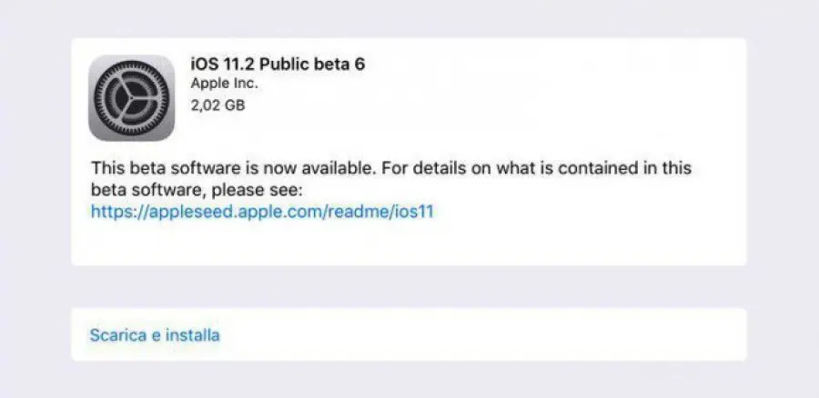 iOS 11.2 arriva anche alla sesta beta