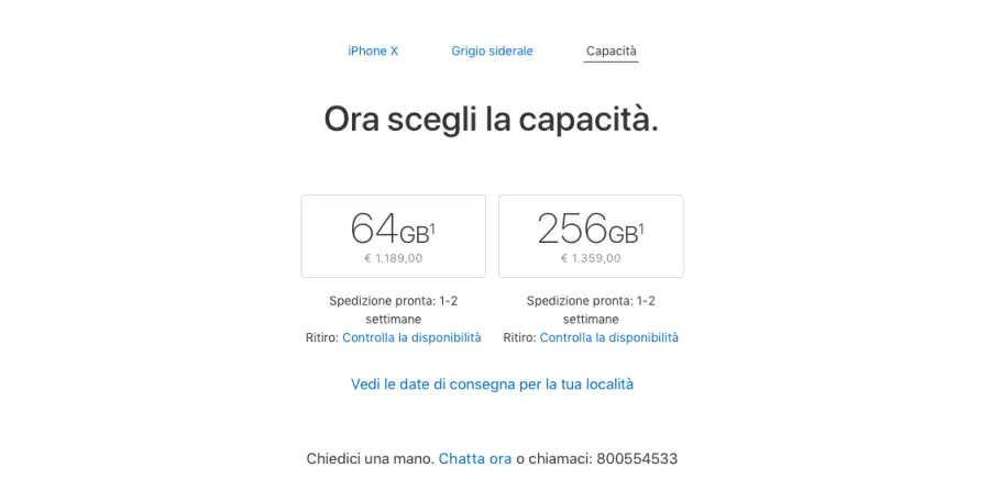 iPhone X disponibile in Italia ora in sole 1-2 settimane