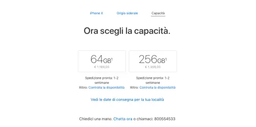 iPhone X disponibile in Italia ora in sole 1-2 settimane
