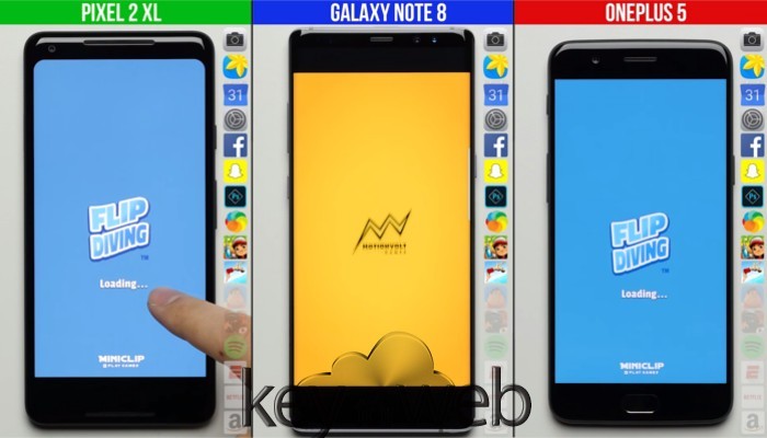 Google Pixel 2 XL vs Galaxy Note 8 vs OnePlus 5 - Speed Test