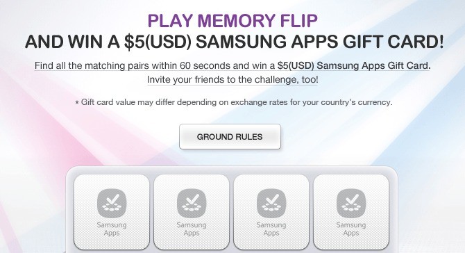 Samsung – Concorso per vincere 5$ (3.78€) di credito per Samsung Apps!