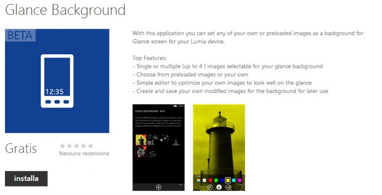 Nokia Rilascia Glance Background Per modificare lo sfondo di Glance
