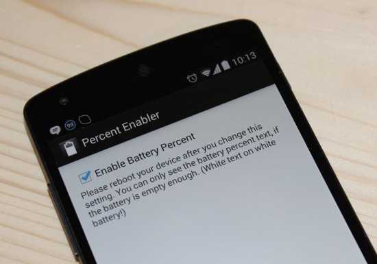 Battery Percent arriva nel Play Store: visualizzatore di percentuale della batteria per Android 4.4