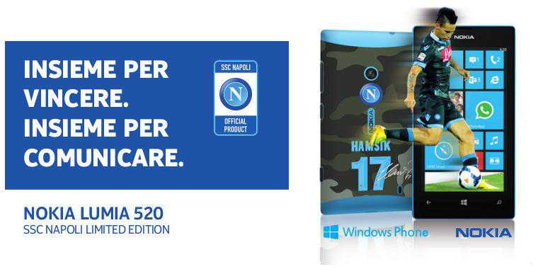 Nokia e SSC Napoli presentano tre Lumia 520 in edizione limitata!