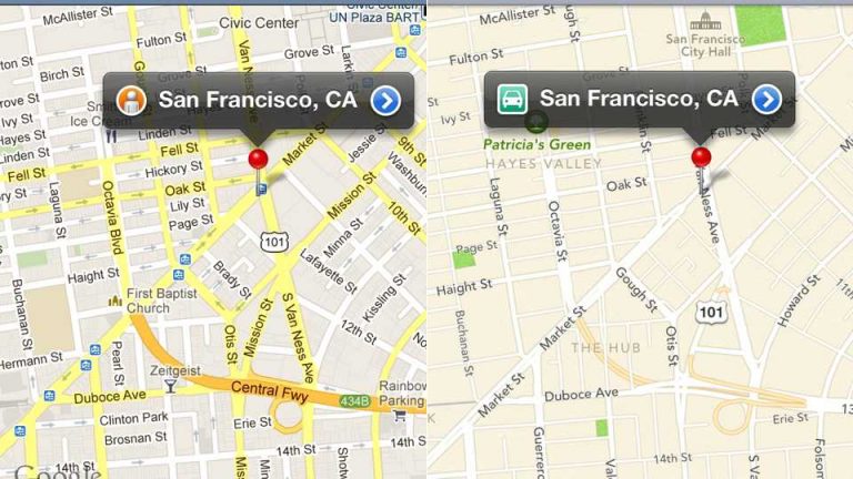 Google Maps vs Mappe di Apple: gli utenti iOS preferiscono le mappe della mela