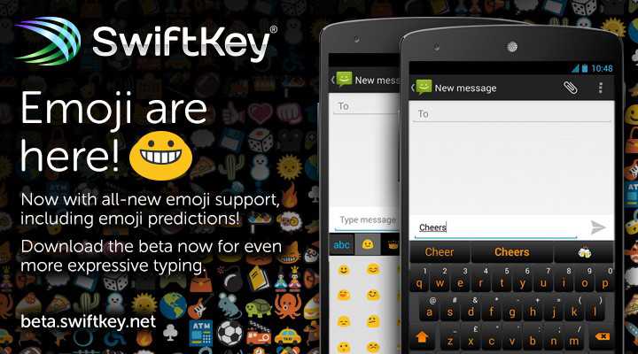 SwiftKey Beta si aggiorna introducendo 500 emoji e riga per le cifre
