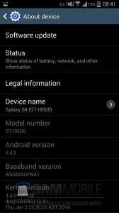 Samsung Galaxy S4 Android 4.4.2