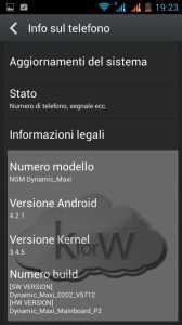 Screenshot impostazioni NGM Dynamic Maxy