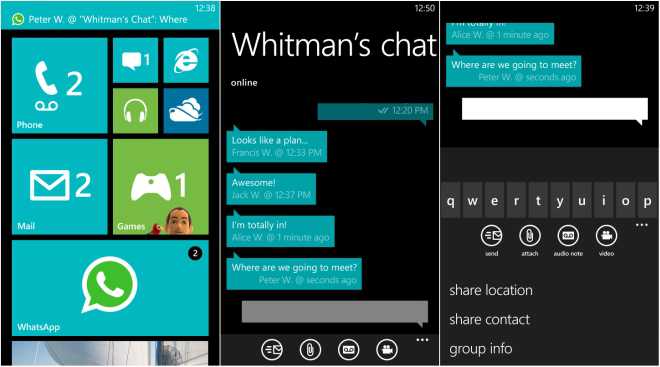 Nuove funzionalità di WhatsApp su Windows Phone