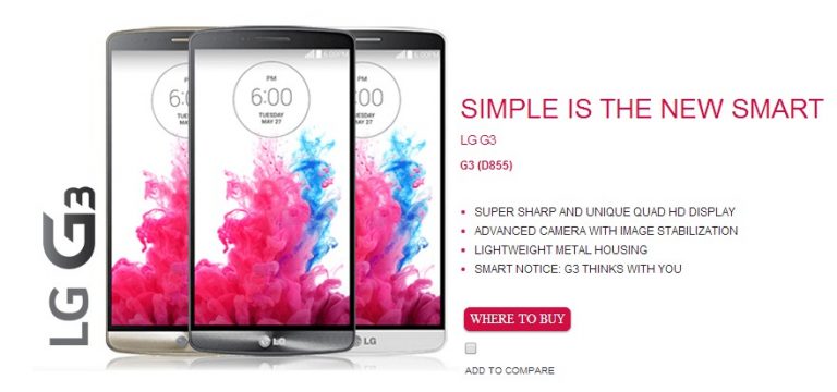 Le specifiche tecniche di LG G3 svelate in anticipo per errore da LG Olanda