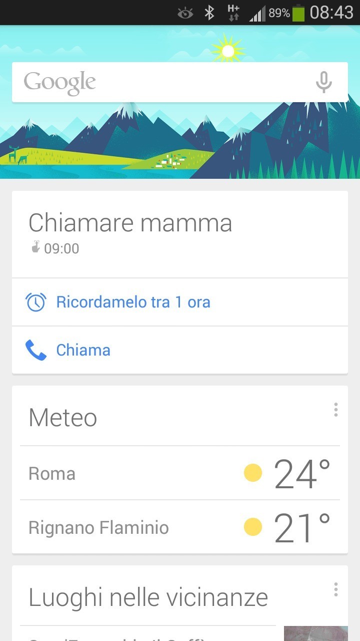 promemoria google now
