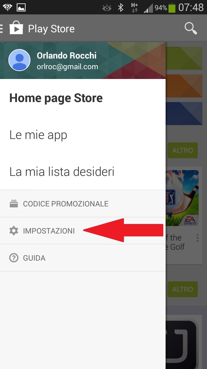 collegamenti automatici nella Home