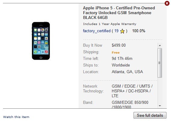 iPhone 5 ricondizionati e garantiti Apple