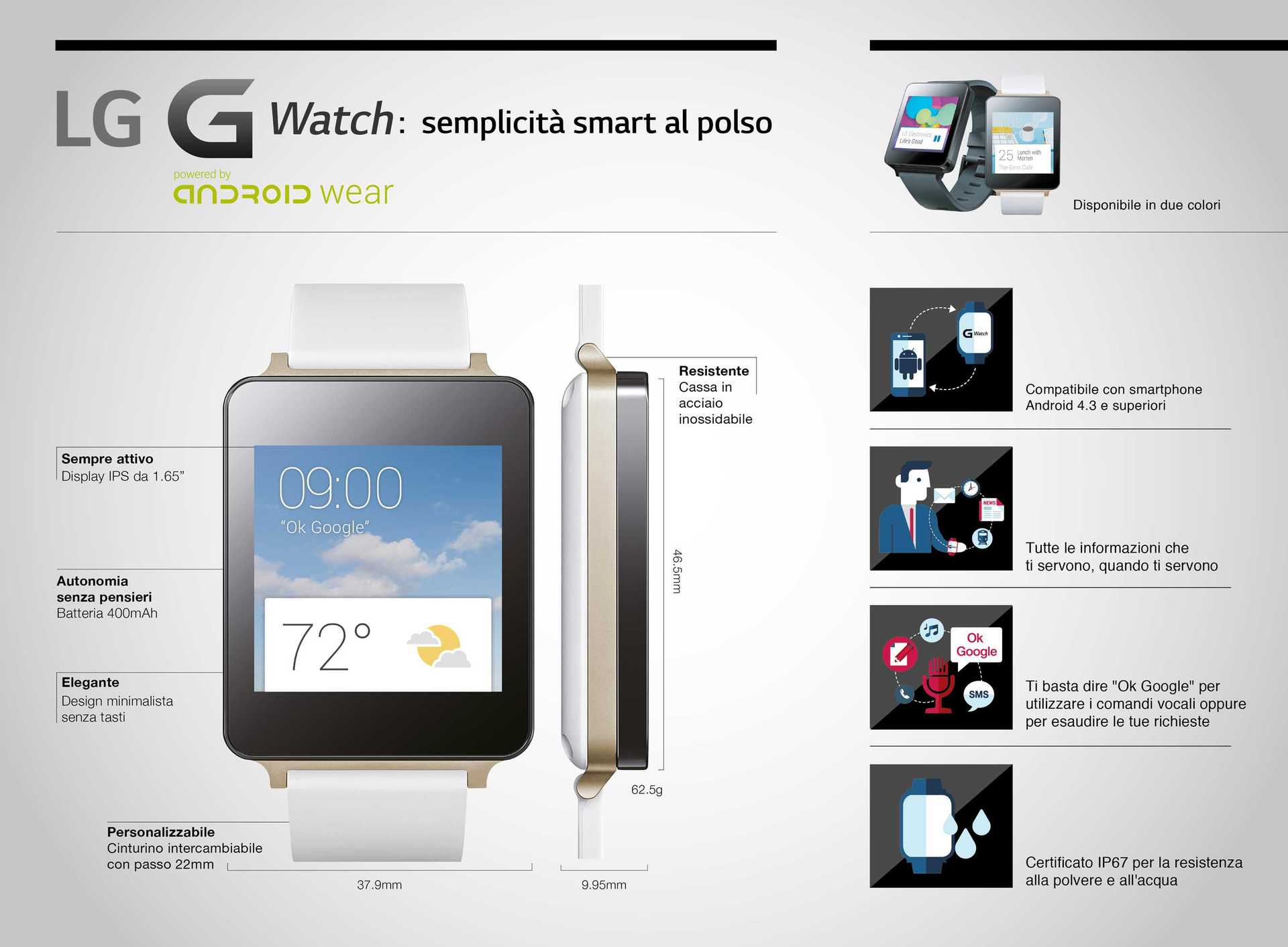 Infografica LG G watch