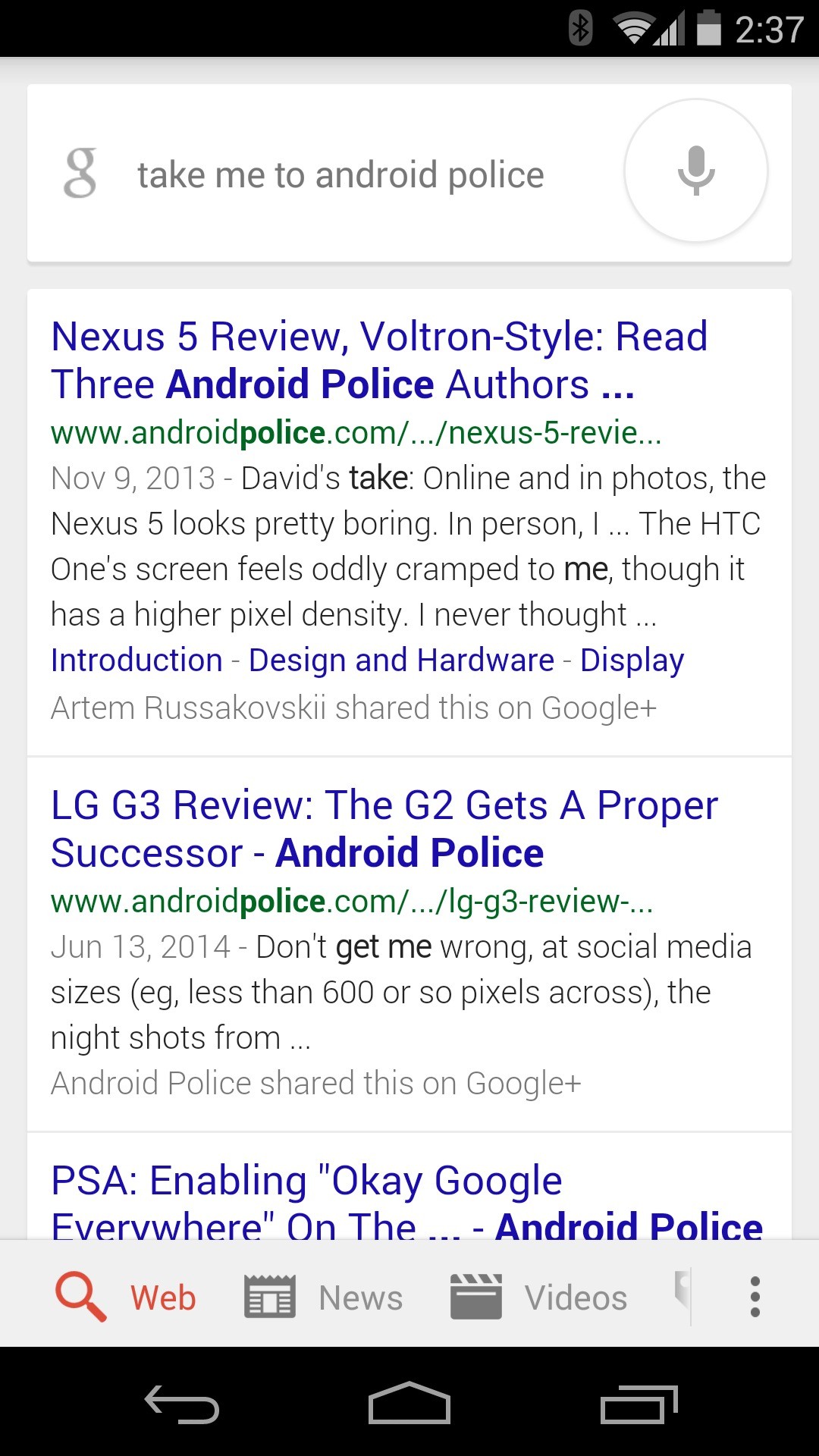 correzioni vocali per Google Now