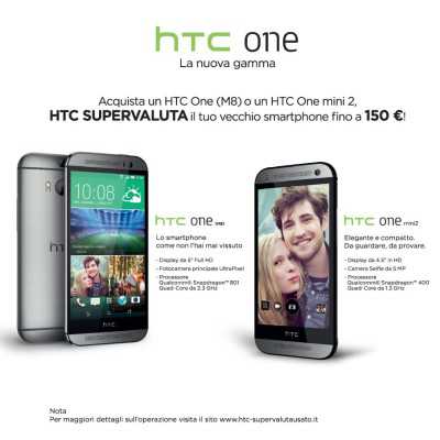 HTC One M8 e One Mini 2 con supervalutazione dell'usato