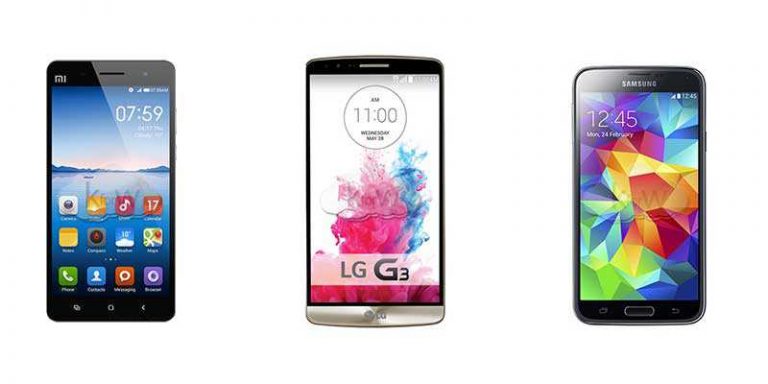 Xiaomi Mi4 vs Samsung Galaxy S5 vs LG G3: confronto top di gamma