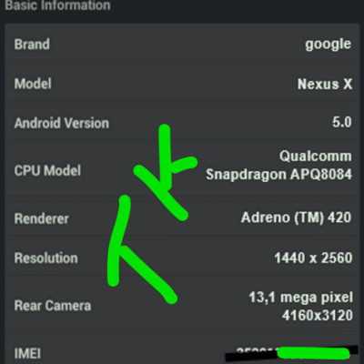 specifiche del Nexus X